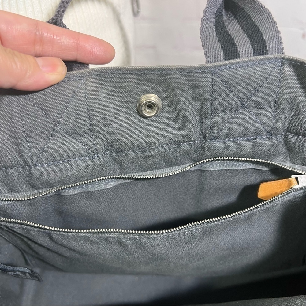 HERMÈS Fourre Tout PM. Mini Canvas tote with snap closures. “Distressed”… - Picture 9 of 16